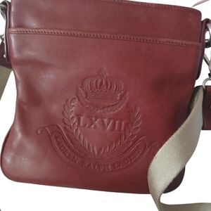 Lauren Ralph Lauren Reddish Brown Leather Messenger Bag